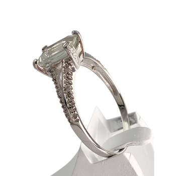 Bague d'occasion or 375 blanc quartz diamants