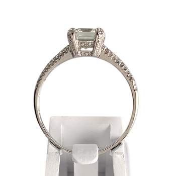 Bague d'occasion or 375 blanc quartz diamants
