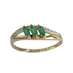 Bague d'occasion 2 ors 375 émeraudes diamants - vue 1