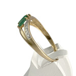 Bague d'occasion 2 ors 375 émeraudes diamants - vue 2
