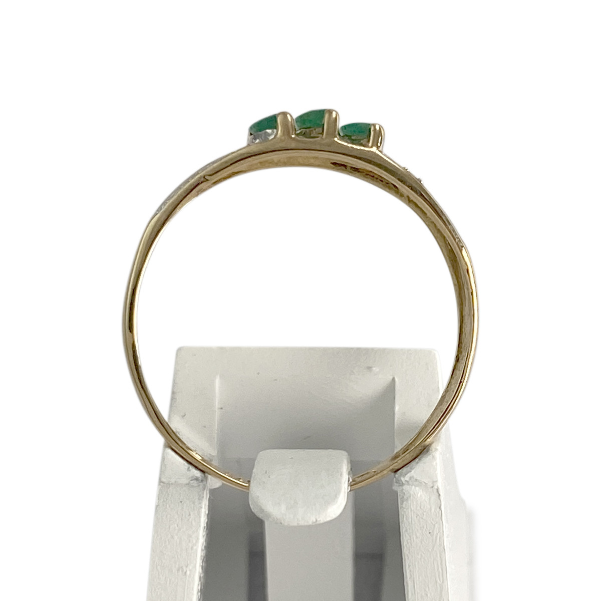Bague d'occasion 2 ors 375 émeraudes diamants - vue 3