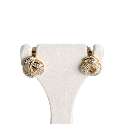 Boucles d'oreilles d'occasion or 750 jaune diamants - vue 1