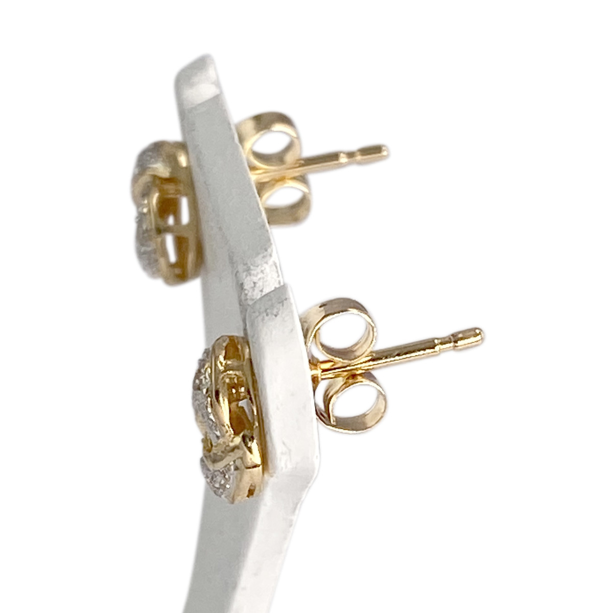 Boucles d'oreilles d'occasion or 750 jaune diamants - vue 2