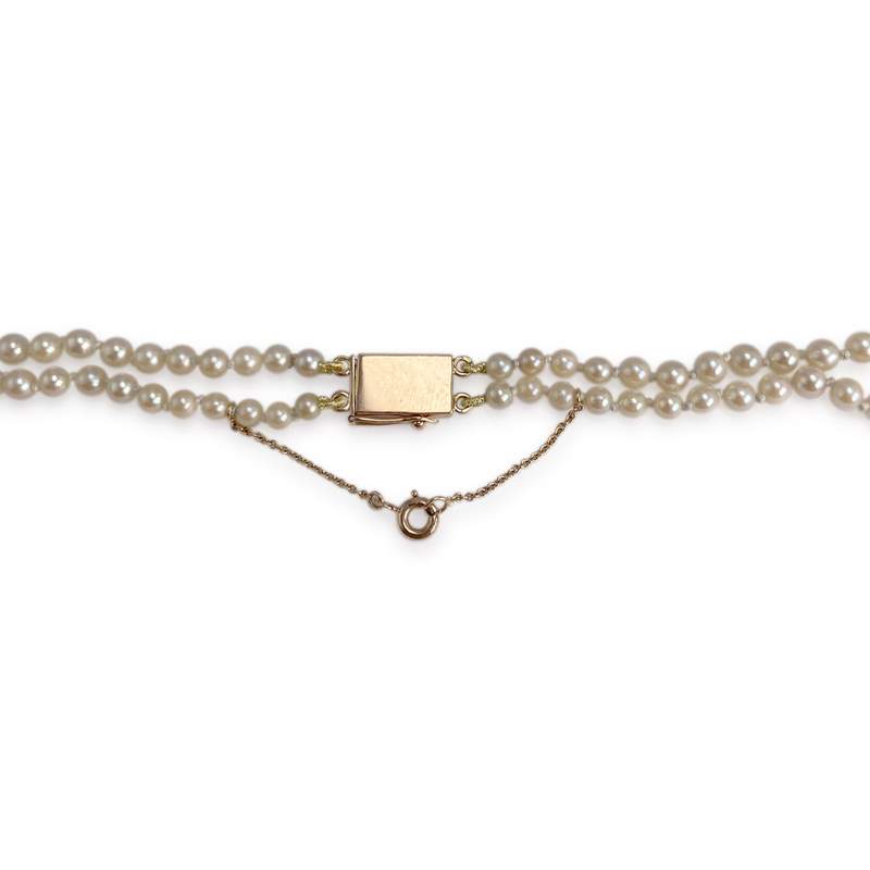 Double rang d'occasion or 750 jaune perle de culture - vue 3