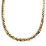 Tweedehands ketting van 750 geelgoud met palmbladmotief, 50 cm - afbeelding 1