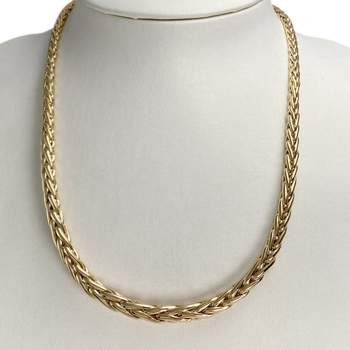 Tweedehands ketting van 750 geelgoud met palmbladmotief, 50 cm