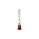 Pendentif d'occasion or 375 2 tons diamant rubis - vue 1