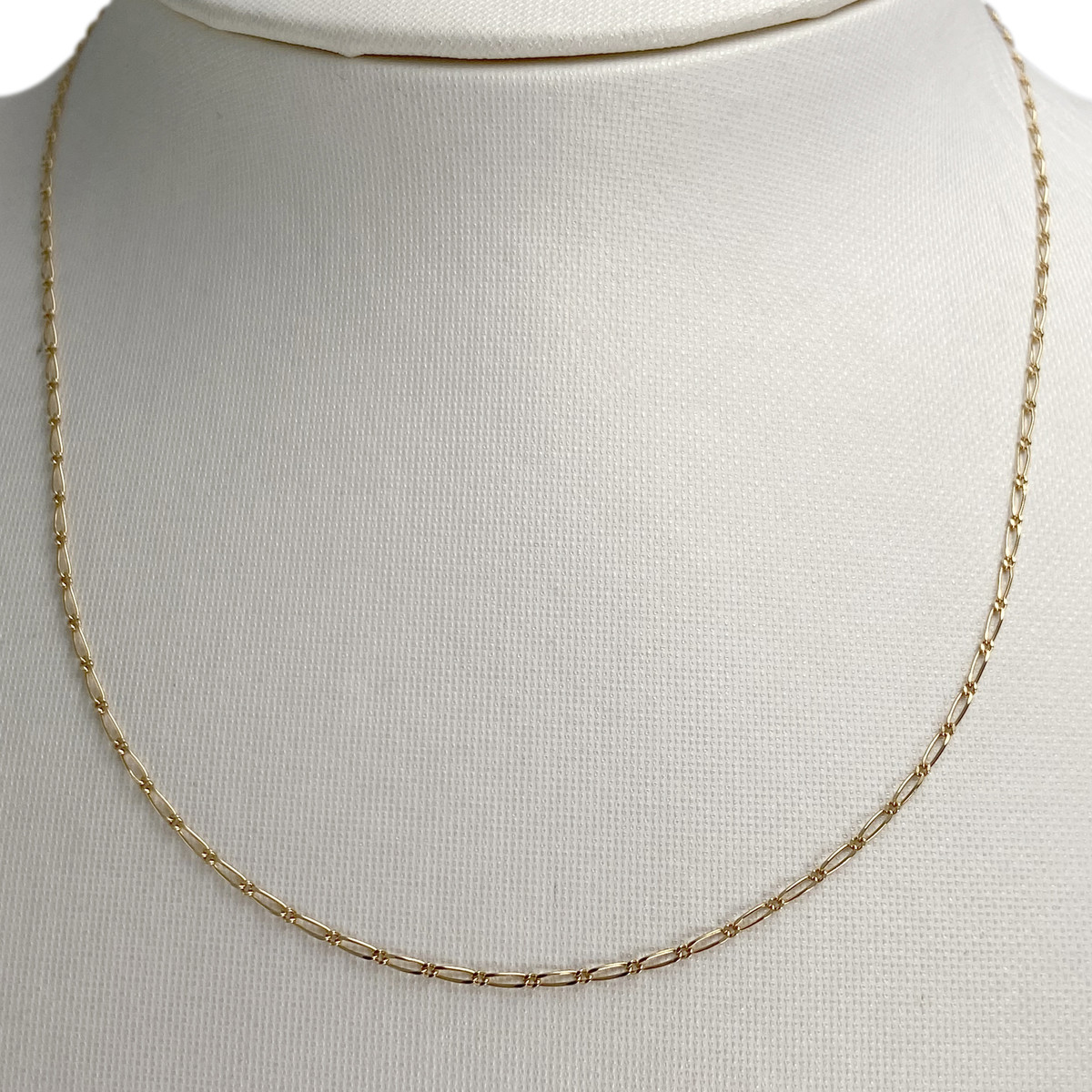 Chaîne d'occasion or 750 jaune maille cheval alternée 40.5 cm - vue 2