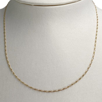 Chaîne d'occasion or 750 jaune maille cheval alternée 40.5 cm