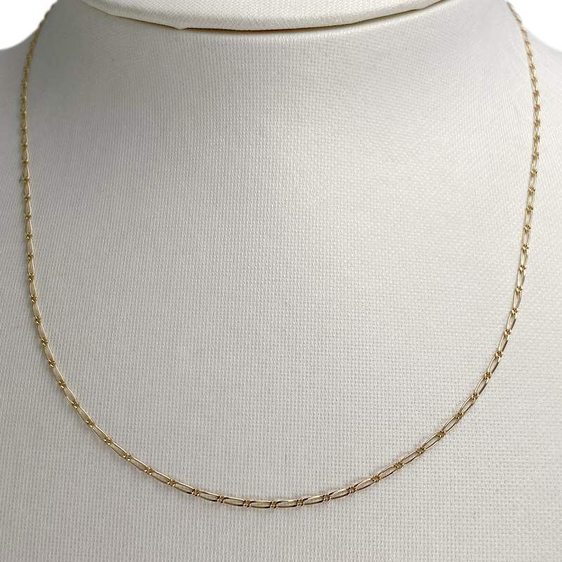 Chaîne d'occasion or 750 jaune maille cheval alternée 40.5 cm - vue 2