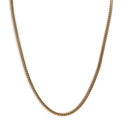 Chaîne d'occasion or 750 jaune maille gourmette 60.5 cm