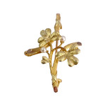 Broche d'occasion or 750 jaune perles de culture - vue 1