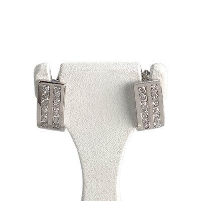 Boucles d'oreilles d'occasion or 750 blanczirconias - vue 1