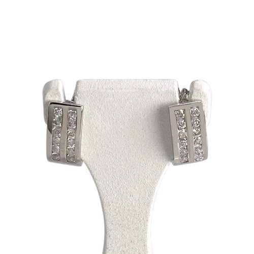Boucles d'oreilles d'occasion or 750 blanczirconias