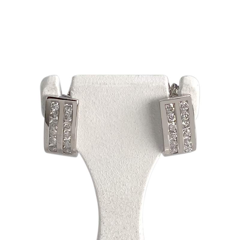 Boucles d'oreilles d'occasion or 750 blanczirconias - vue 1