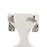 Boucles d'oreilles d'occasion or 750 blanczirconias - vue 3