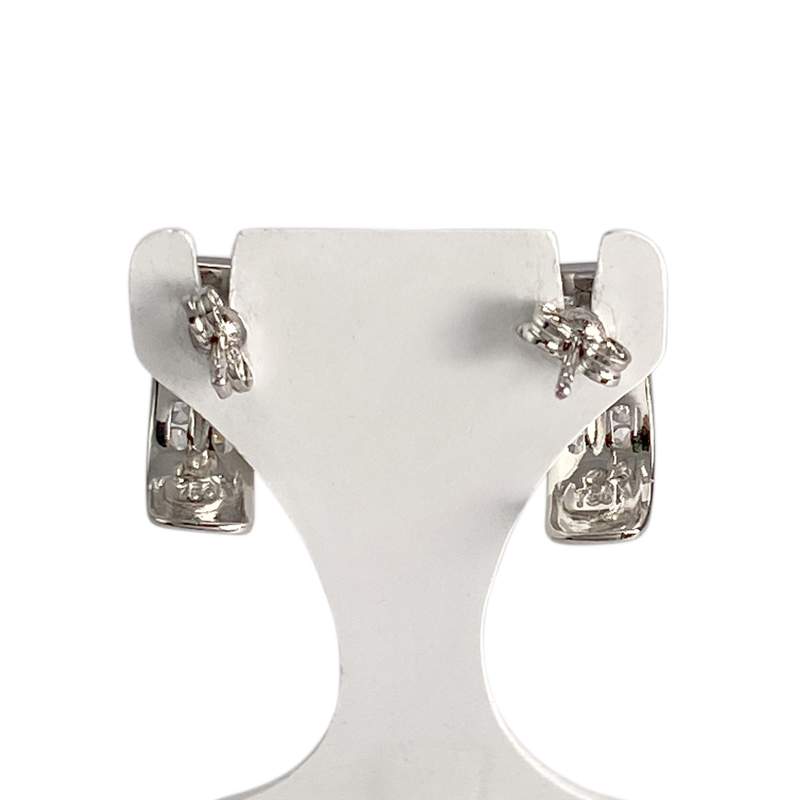 Boucles d'oreilles d'occasion or 750 blanczirconias - vue 3