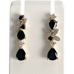 Boucles d'oreilles d'occasion or 750 jaune diamant saphir - vue 1