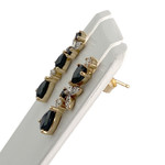 Boucles d'oreilles d'occasion or 750 jaune diamant saphir - vue 2