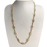 Tweedehands ketting van 750 geelgoud met fantasie-schakels, 60 cm - afbeelding 2