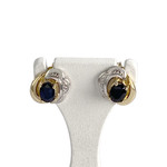 Boucles d'oreilles d'occasion  or 750 2 tons saphirs - vue 1