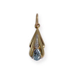 Pendentif d'occasion  or 750 2 tons topaze traitée sky blue diamant - vue 1