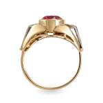Bague d'occasion 2 ors 750 rubis synthetique - vue 3