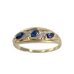 Bague d'occasion or 2 tons 750 saphirs diamants - vue 1