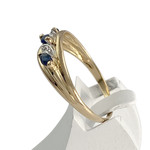 Bague d'occasion or 2 tons 750 saphirs diamants - vue 2