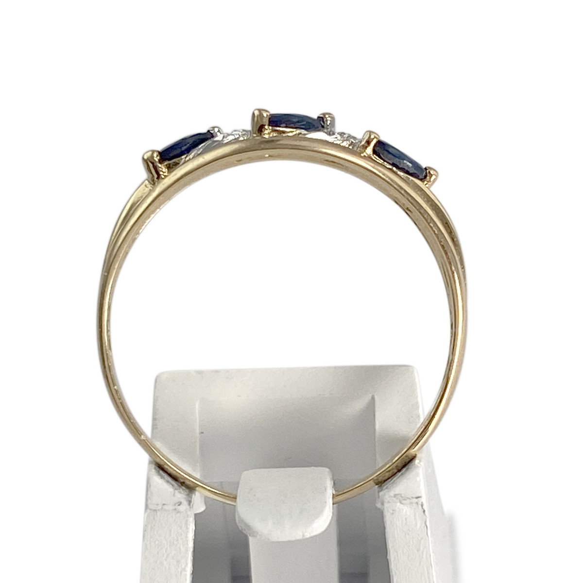 Bague d'occasion or 2 tons 750 saphirs diamants - vue 3