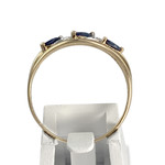 Bague d'occasion or 2 tons 750 saphirs diamants - vue 3