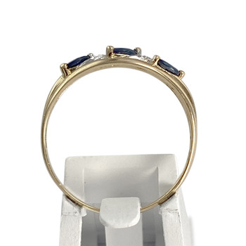 Bague d'occasion or 2 tons 750 saphirs diamants