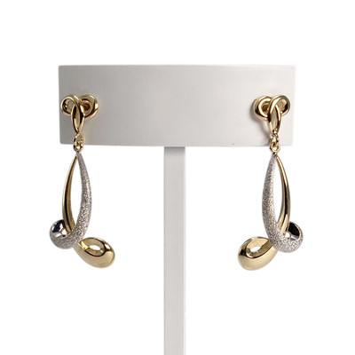 Boucles d'oreilles d'occasion  or 750 2 tons