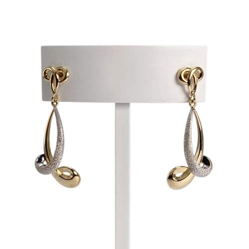 Boucles d'oreilles d'occasion  or 750 2 tons