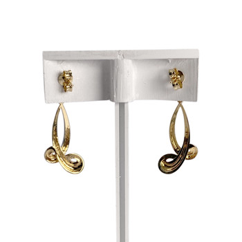 Boucles d'oreilles d'occasion  or 750 2 tons