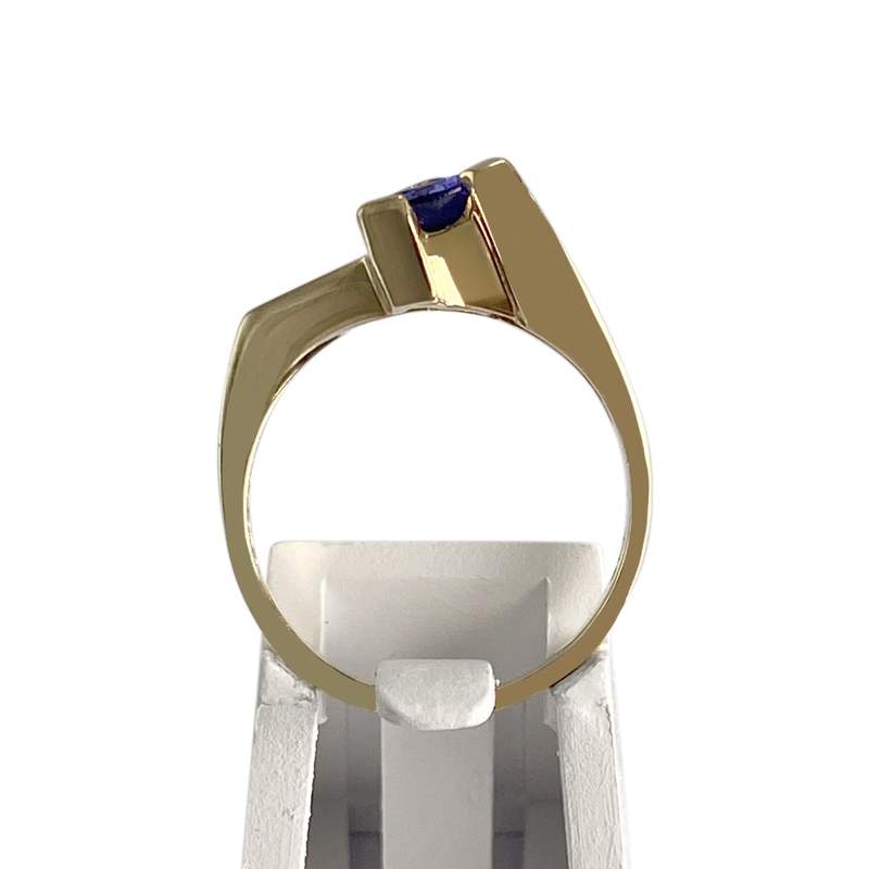 Bague d'occasion or 585 jaune tanzanite diamant - vue 3