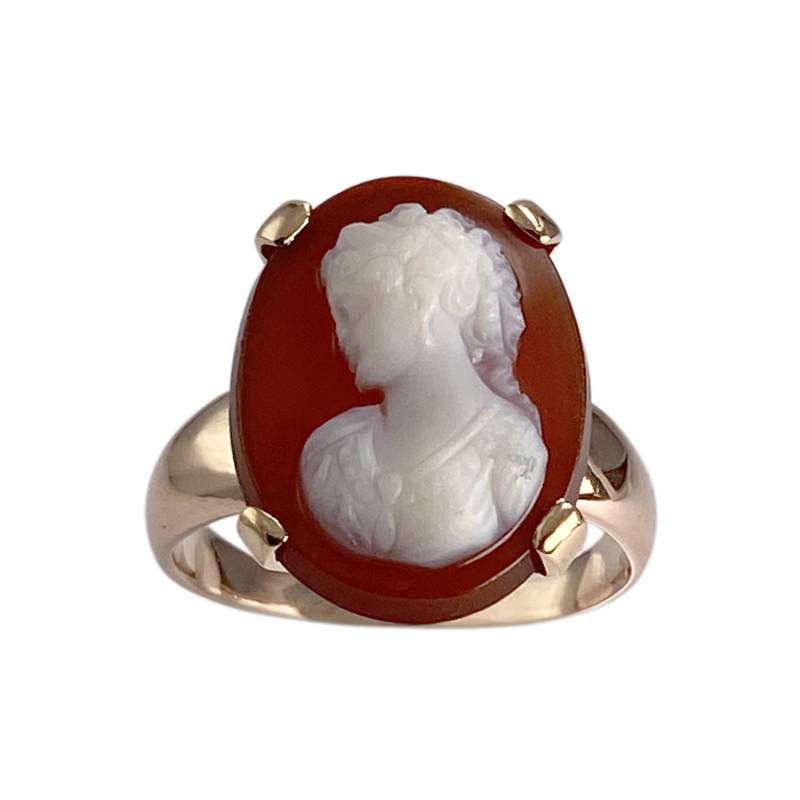 Bague d'occasion or 750 jaune camee - vue 1