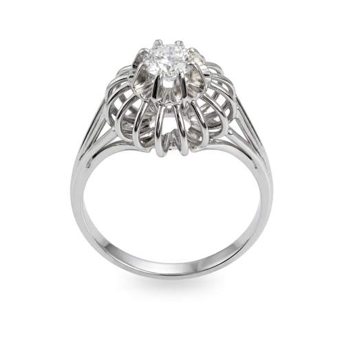 Solitaire d'occasion or 750 blanc diamant