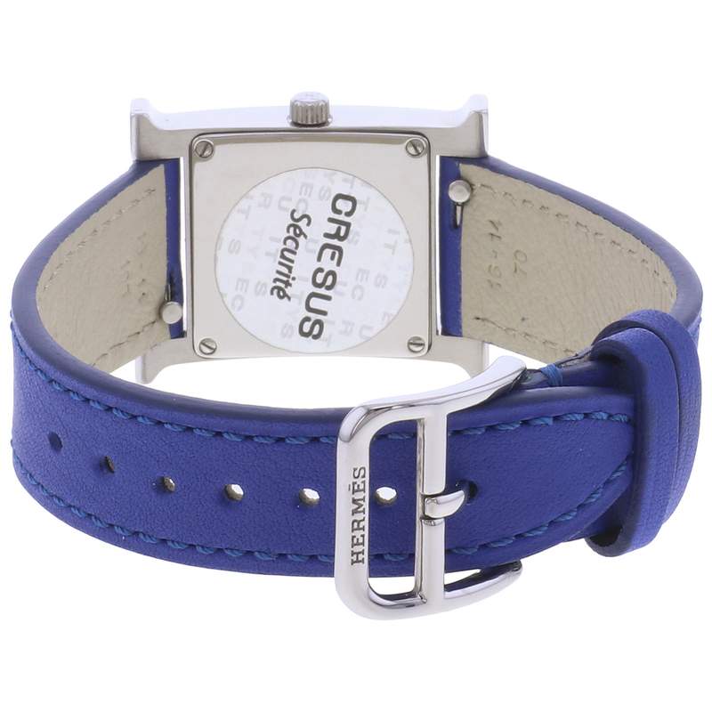 Montre d'occasion HERMES Heure H femme quartz bracelet cuir cresus - vue 3
