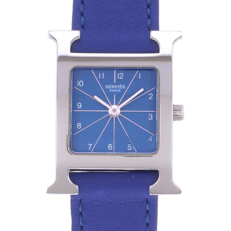 Montre d'occasion HERMES Heure H femme quartz bracelet cuir cresus - vue D1