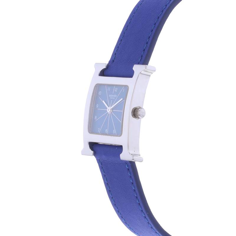 Montre d'occasion HERMES Heure H femme quartz bracelet cuir cresus - vue D2