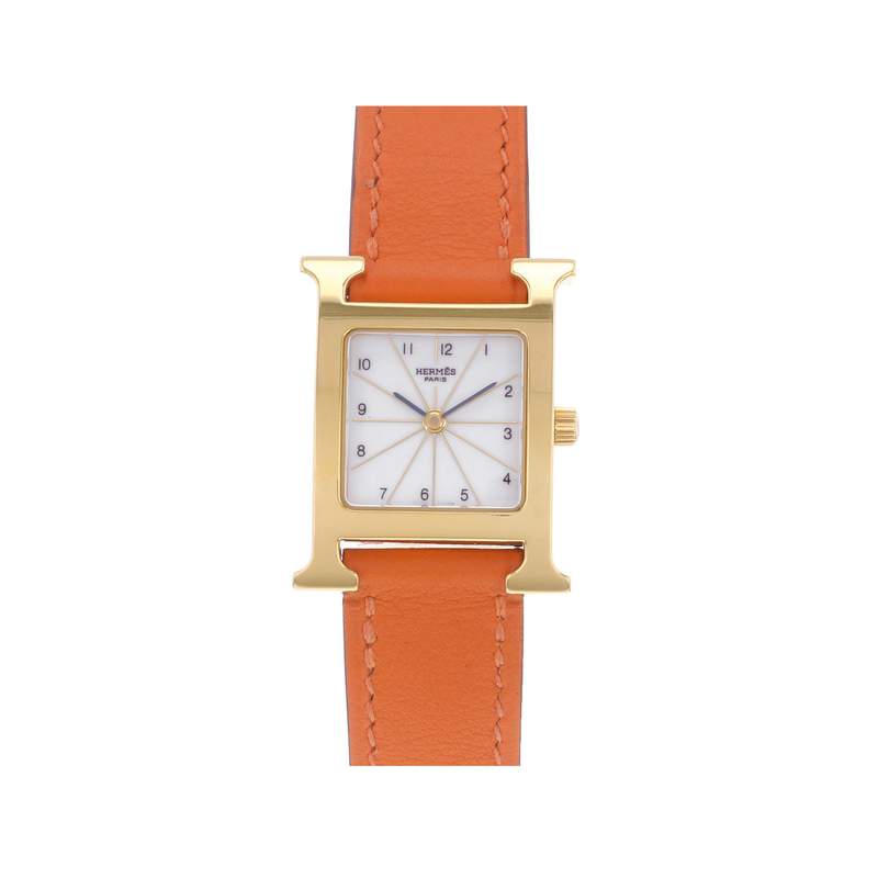Montre d'occasion HERMES Heure H femme quartz bracelet cuir d'origine - vue 1