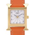 Montre d'occasion HERMES Heure H femme quartz bracelet cuir d'origine - vue D1