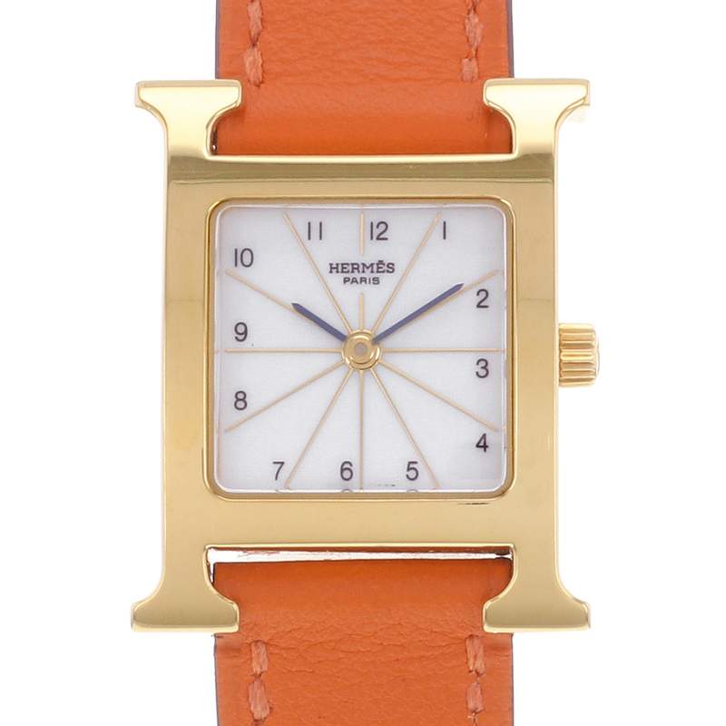 Montre d'occasion HERMES Heure H femme quartz bracelet cuir d'origine - vue D1
