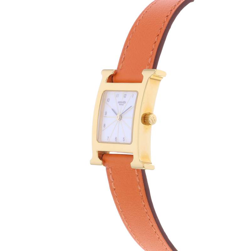 Montre d'occasion HERMES Heure H femme quartz bracelet cuir d'origine - vue D2