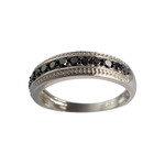 Bague d'occasion or 750 blanc diamants noirs traités - vue 1