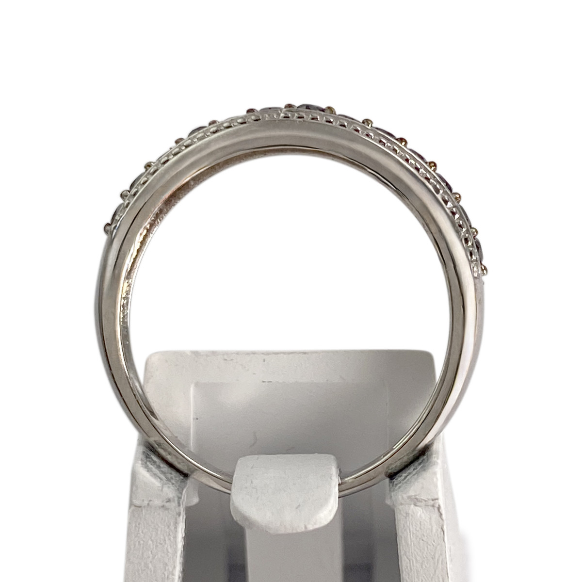 Bague d'occasion or 750 blanc diamants noirs traités - vue 3