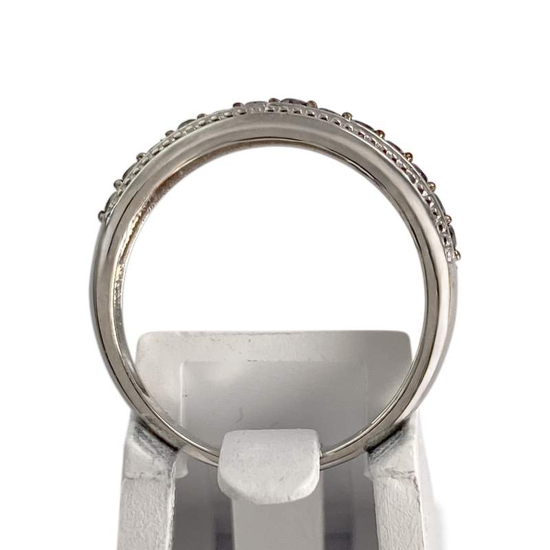 Bague d'occasion or 750 blanc diamants noirs traités - vue 3