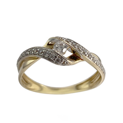 Bague d'occasion or 375 2 tons zirconias