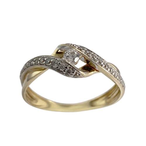 Bague d'occasion or 375 2 tons zirconias